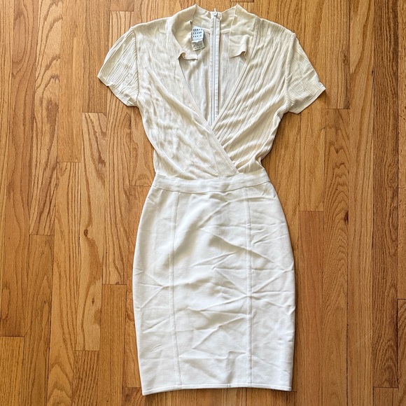 Herve Leger Cream Mini Dress - Picture 1 of 6